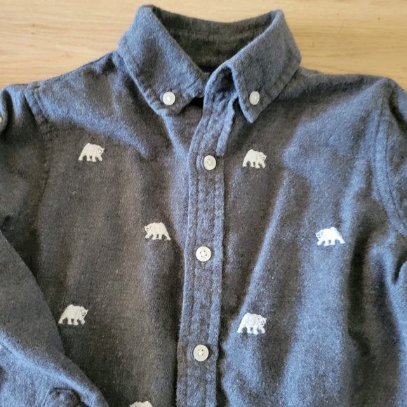 Janie and Jack embroidered polar bear flannel shirt - Picture 2 of 4